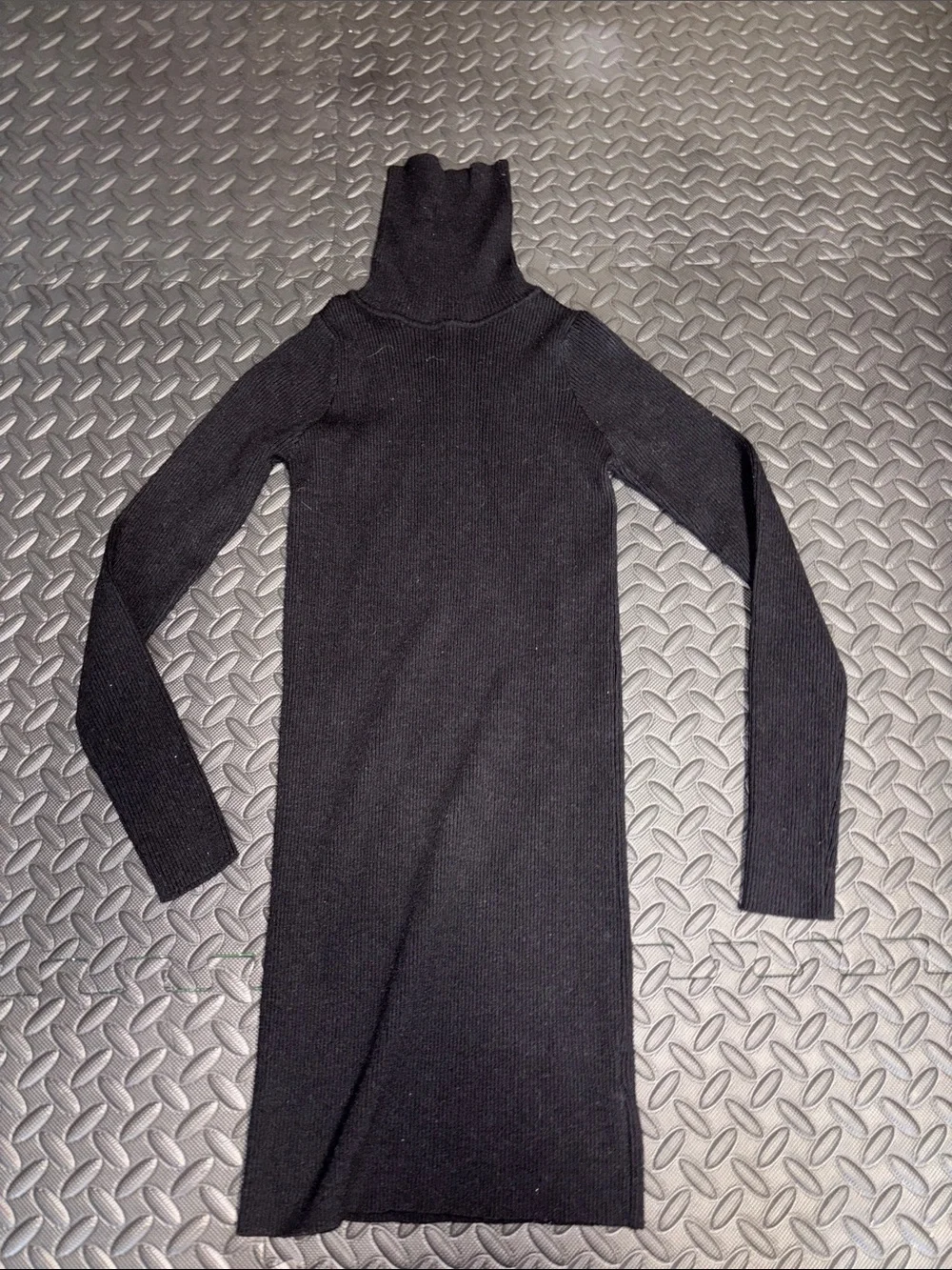 NWOT Black Ribbed Turtleneck Knit Dress